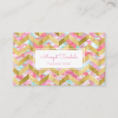 Gold Herringbone Paint Strokes Visitekaartje (Voorkant)