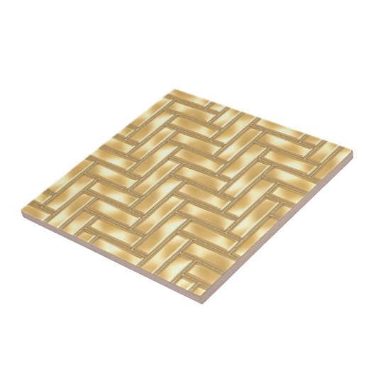 Gold Herringbone Tegeltje (Zijkant)