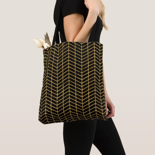 Gold Herringbone Tote Bag (Dichtbij)