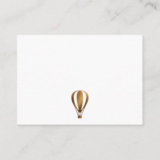 Gold Hete Luchtballon Luier Raffle Ticket Kaarten (Achterkant)