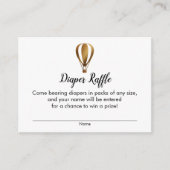 Gold Hete Luchtballon Luier Raffle Ticket Kaarten (Voorkant)