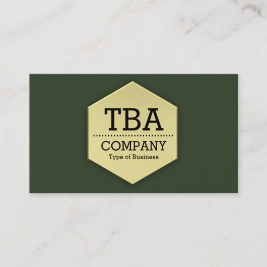 Gold Hexagon - Hunter Green Visitekaartje (Voorkant)