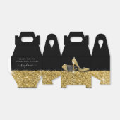 Gold High Heels Confetti Stripe Elegant Black Bedankdoosjes (Uitgevouwen)