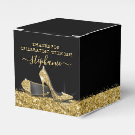 Gold High Heels Glitter Glam Birthday Party Bedankdoosjes