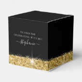 Gold High Heels Glitter Glam Birthday Party Bedankdoosjes (Achterkant)