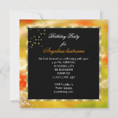 Gold High Heels Glitter Oranje Birthday Party 3 Kaart (Achterkant)