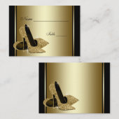 Gold High-Hiel Table Seating Kaarten Plaatskaartje (Voorkant / Achterkant)