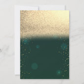 Gold High-Hielelballons Groene Glitter Retirement Kaart (Achterkant)