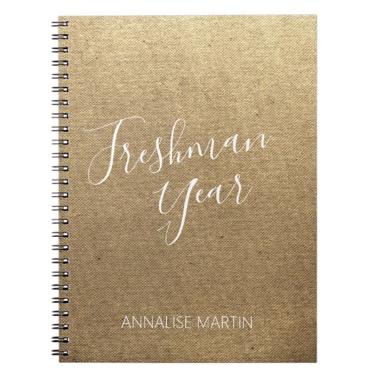 Gold High School Freshman Year Jouw naam Notitiebo Notitieboek (Voorkant)