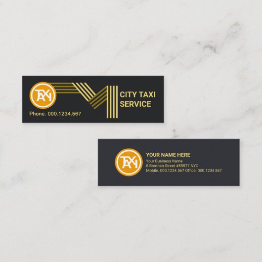 Gold Highway Taxi Route Transportation Mini Visitekaartje (Voorkant / Achterkant)