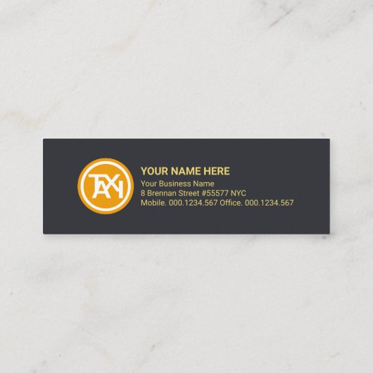 Gold Highway Taxi Route Transportation Mini Visitekaartje (Achterkant)