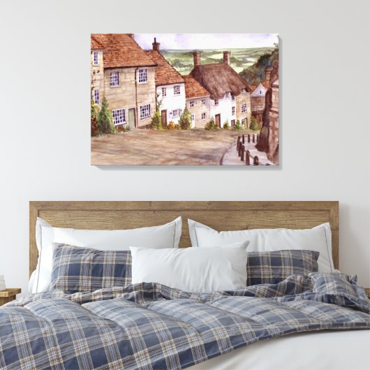 Gold Hill Shaftesbury Canvas Print (Insitu (Slaapkamer))