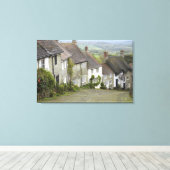 Gold Hill, Shaftesbury, Dorset, England, Verenigd Canvas Afdruk (Insitu (Houten vloer))