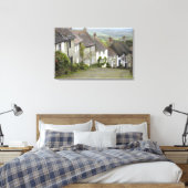 Gold Hill, Shaftesbury, Dorset, England, Verenigd Canvas Afdruk (Insitu (Slaapkamer))