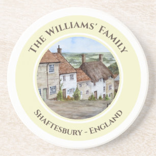 Gold Hill Shaftesbury Dorset England Waterverf Zandsteen Onderzetter