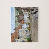 Gold Hill, Shaftesbury, Dorset Waterverf Painting Legpuzzel (Verticaal)