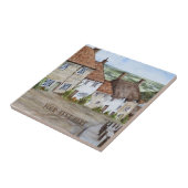 Gold Hill, Shaftesbury, Dorset Waterverf Painting Tegeltje (Zijkant)