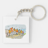 Gold Hill, Shaftesbury Watercolor Sleutelhanger (Achterkant)