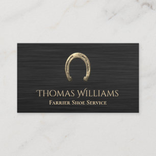 Gold Hoefijzer Equestrian Horse Farrier Service Visitekaartje