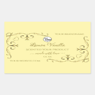 Gold  hoeken - Productlabels met Logo Rechthoekige Sticker