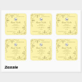 Gold  hoeken - Productlabels met Logo Vierkante Sticker (Vel)