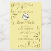 Gold  hoeken - Productlabels met Logo Voedselcontainer Etiket (Enkel label)