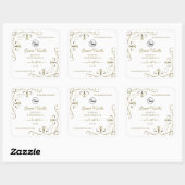 Gold  hoeken Witte Productlabels toevoegen Logo Vierkante Sticker (Vel)