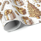 Gold Holiday Cadeaupapier (Rol Hoek)