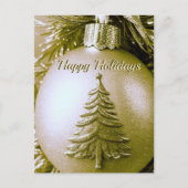 Gold Holiday Christmas Ball Briefkaart (Voorkant)