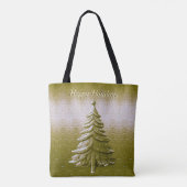 Gold Holiday Christmas Tree Canvas tas (Achterkant)