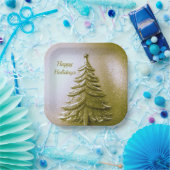Gold Holiday Christmas Tree Paper Bord (Feest)