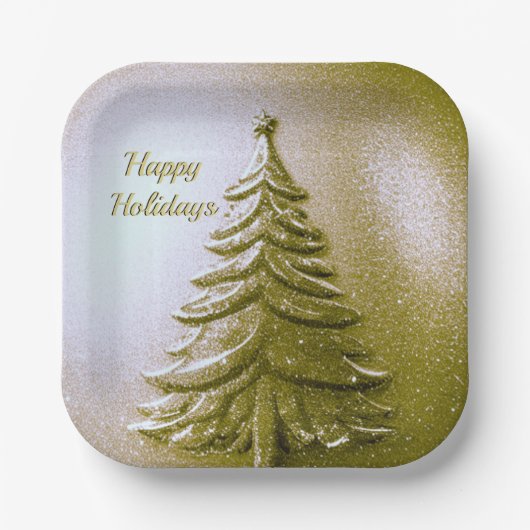 Gold Holiday Christmas Tree Paper Bord (Voorkant)