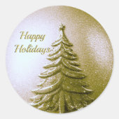 Gold Holiday Christmas Tree Sticker (Voorkant)