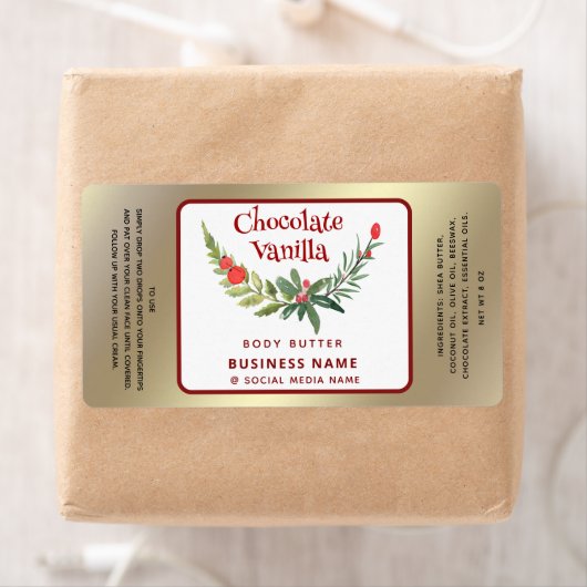 Gold Holiday holly brunch typografie product Etiket (Insitu)