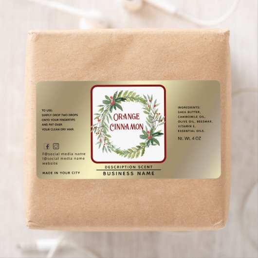 Gold Holiday - holly met eenvoudig product Etiket (Insitu)
