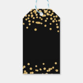 Gold Holiday Kerstmis Glitter Confetti Black Cadeaulabel (Achterkant)