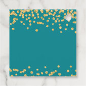 Gold Holiday Kerstmis Glitter Confetti Blauwgroen Bedankjes Labels (Achterkant)