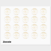 Gold Holiday Kerstmis Glitter Confetti White Ronde Sticker (Vel)