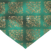 Gold Holiday Kerstmis Metallic Damask Elegant Korte Tafelloper (Hoek)