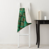 Gold Holiday Kerstmis Metallic Damask Elegant Sherpa Deken (In situ)