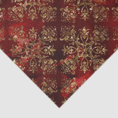 Gold Holiday Kerstmis Metallic Damask Elegant Tissuepapier (Detail)