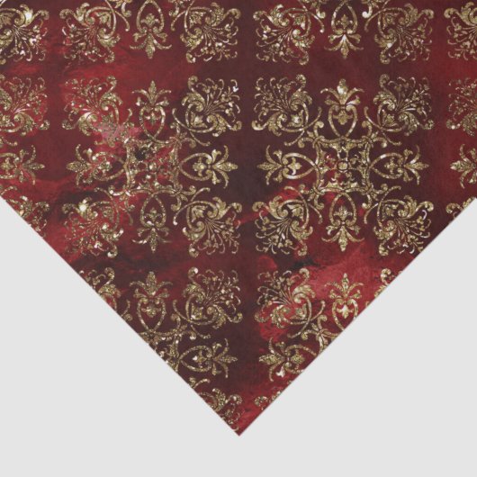 Gold Holiday - kerstmis - Ontlegant Damask Tissuepapier (Detail)