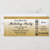 Gold Holiday Party Ticket Uitnodiging (Voorkant)