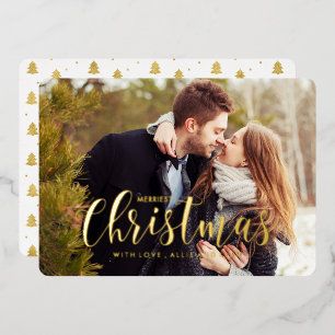 Gold Holiday Pines Fotogroet Folie Uitnodiging