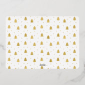 Gold Holiday Pines Fotogroet Folie Uitnodiging (Achterkant)