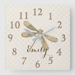 Gold Holiday Season Vibe Vierkante Klok