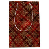 Gold Holiday Sparkle Elegant Damask Medium Cadeauzakje (Voorkant)