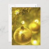 Gold Holiday Tree-decoratie Feestdagenkaart (Voorkant / Achterkant)