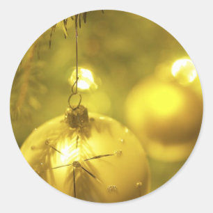 Gold Holiday Tree-decoratie Ronde Sticker