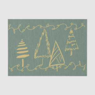 Gold Holiday Trees Tissuepapier